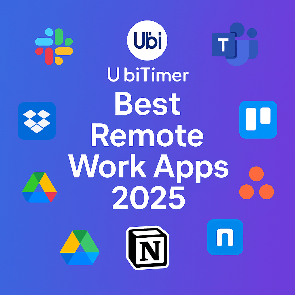 featured image showing logos of the best remote work apps 2025 for productivity and collaboration