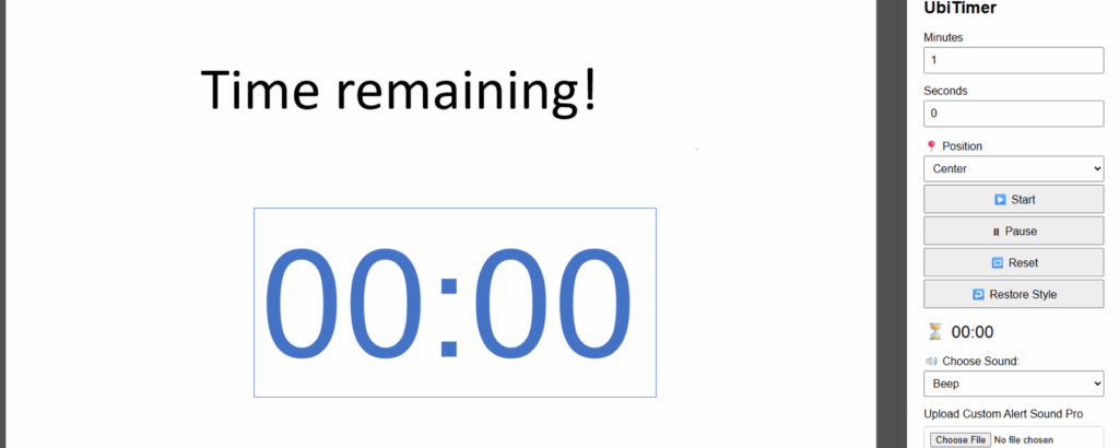 PowerPoint Timer Add-in Pro interface with radial countdown and sync features