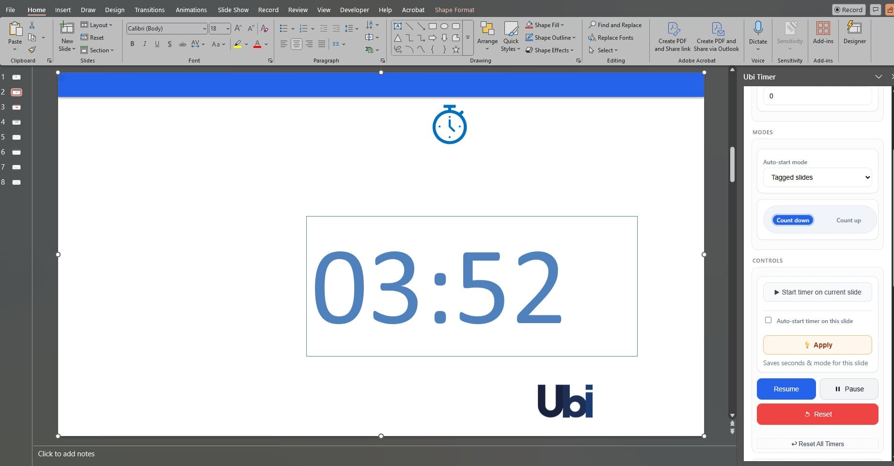 add countdown timer to PowerPoint