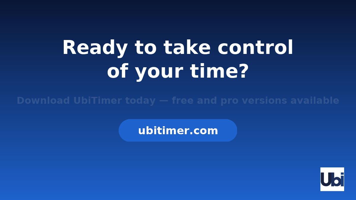 UbiTimer PowerPoint timer add-in call to action, countdown timer in PowerPoint