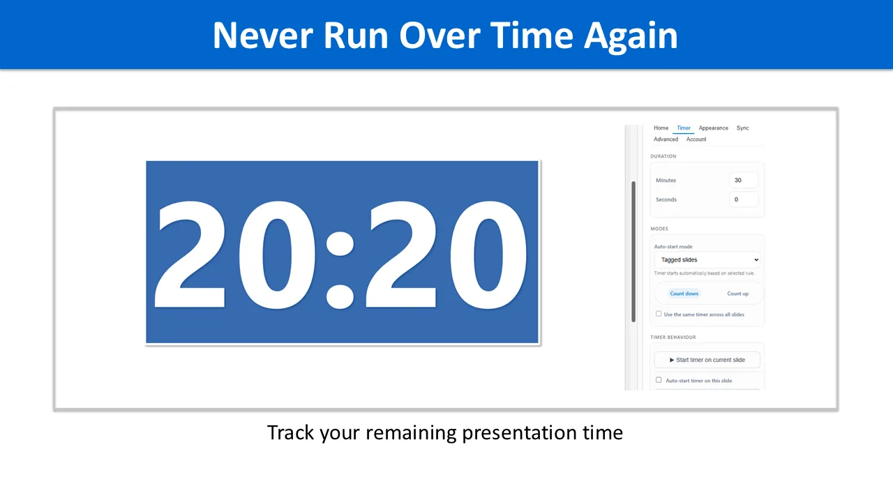 PowerPoint timer helping keep activities within their planned time