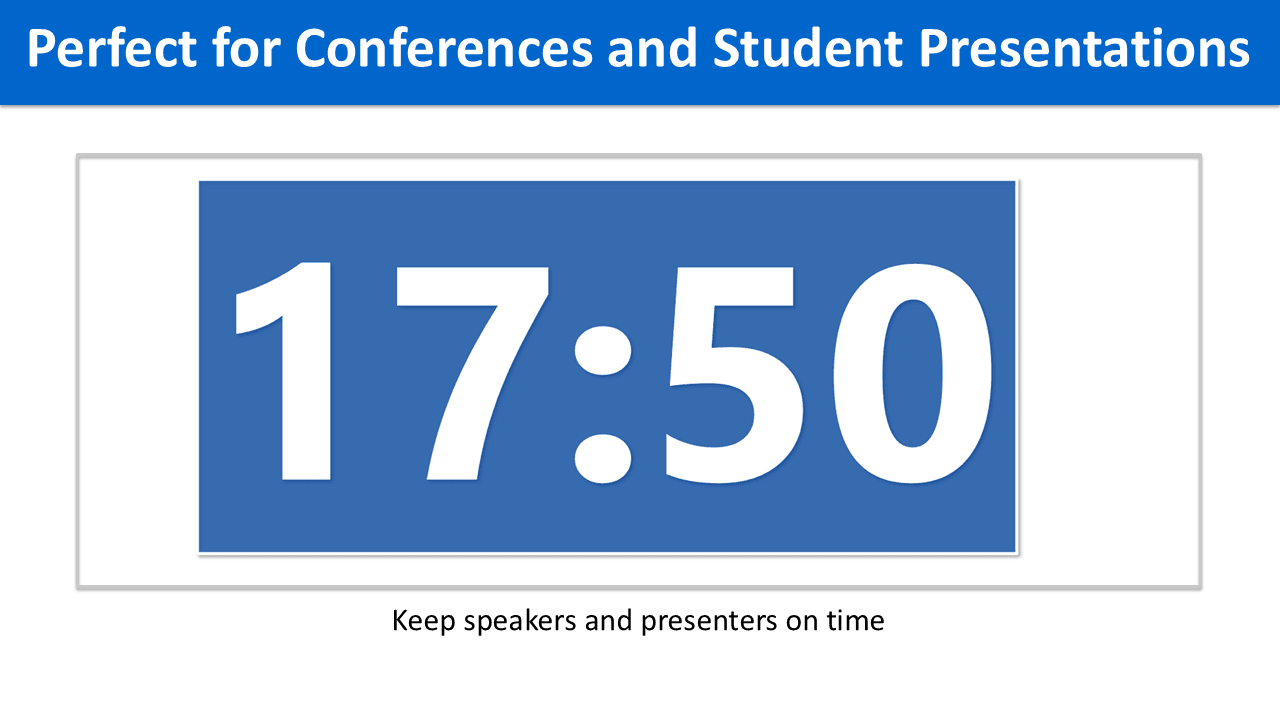 Conference presentation timer for PowerPoint speaker sessions