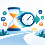 Saving time and efficient workflow illustration